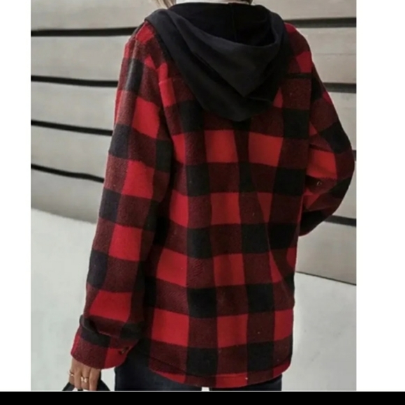 Buffalo Plaid Fleece Shacket - Picture 3 of 5